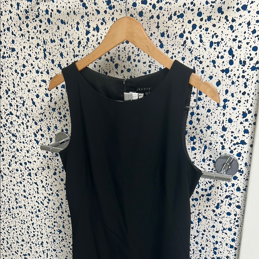 Theory Black Sleeveless Sheath Mini Dress (size 6)
